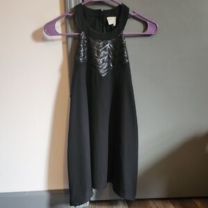 Black Sleeveless Tank with Sequin Detail M